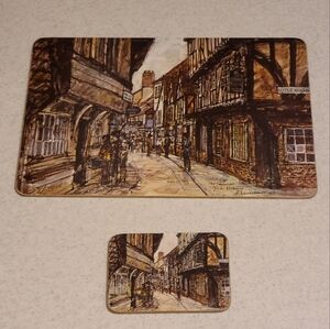 VINTAGE BRITISH CLOVER LEAF  PLACE MAT & COASTER